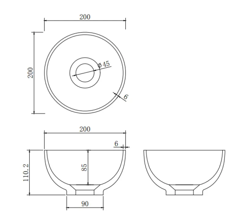Lavatório Solid S, Solid Surface, redondo, 20 x 20 x 11 cm, branco mate, 1208953267