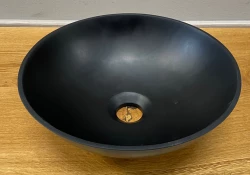 Lavatório Solid S, de superfície sólida, redondo, 30 x 30 x 11 cm, preto mate, 1208953271