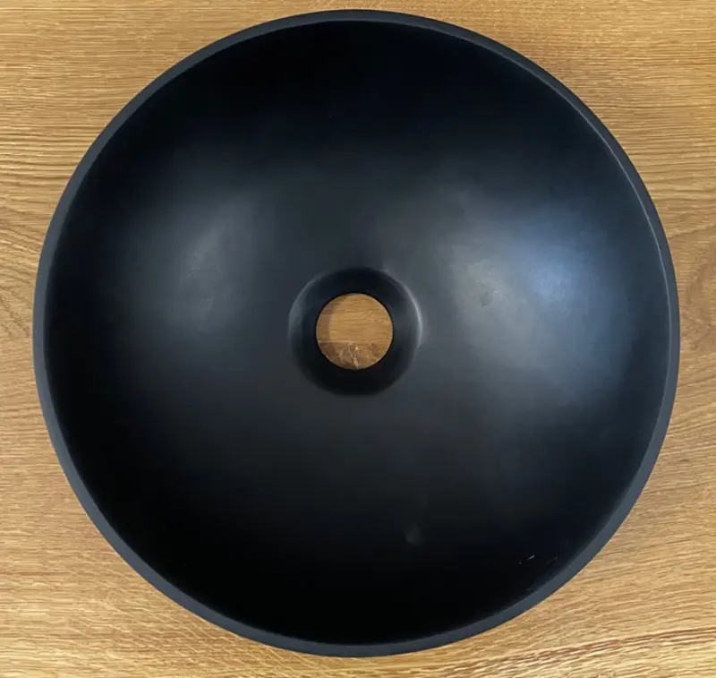 Lavatório Solid S, de superfície sólida, redondo, 30 x 30 x 11 cm, preto mate, 1208953271