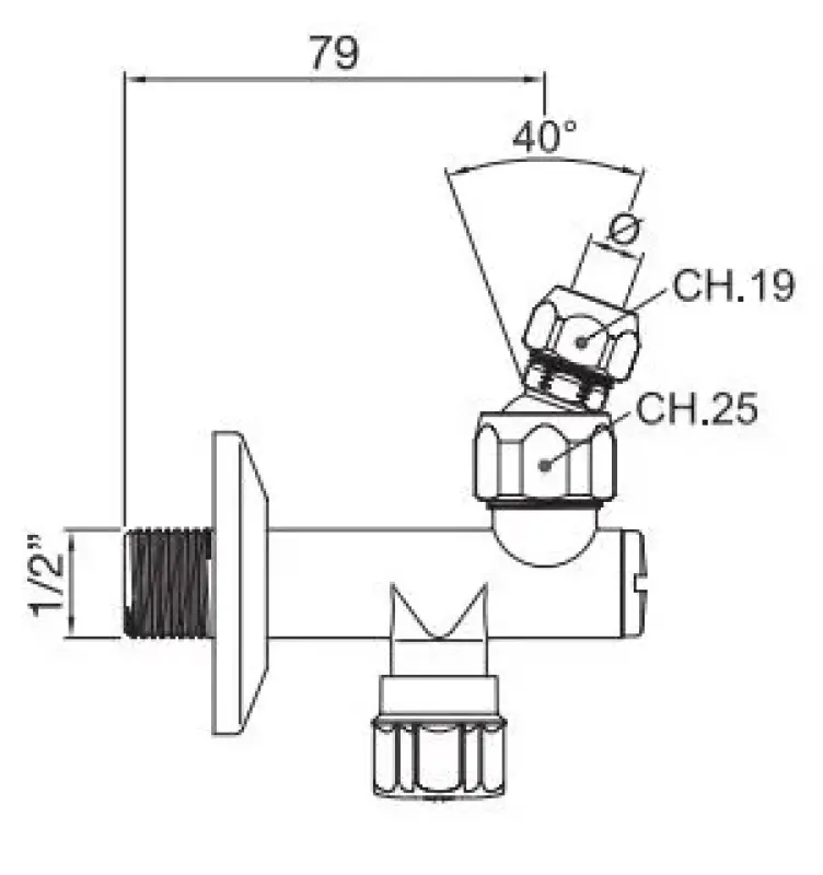 PB Unix angle stop valve angle stop filter valve chrome for basin tap and washbasin tap 1208953286