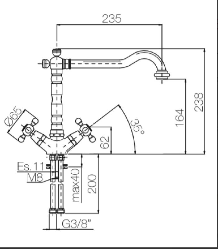 Nostálgica torneira de cozinha campestre V1910 preto fosco 1208953461