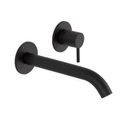 Misturador de lavatório embutido SB Round preto fosco - 102mm