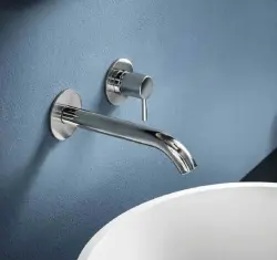Misturador de lavatório embutido SB Round branco fosco 132mm