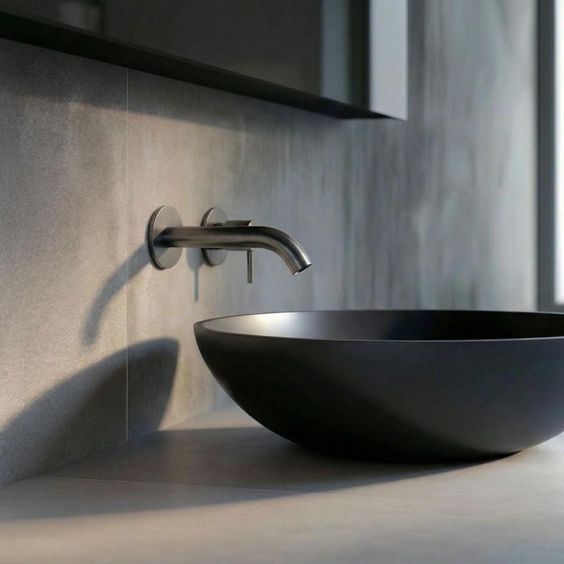 SB Round 316 misturador de lavatório embutido Gun Metal PVD 132mm