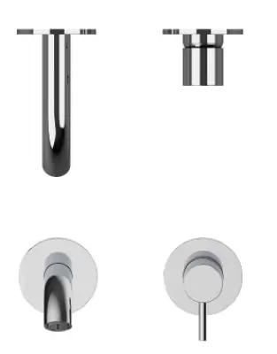 SB Round 316 misturador de lavatório embutido Gun Metal PVD 162mm