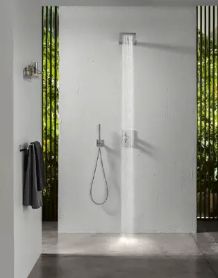 SB 316 Conjunto de ducha de mão quadrada com mangueira e gancho de parede em aço inoxidável