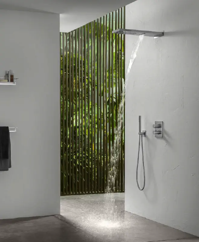 SB 316 Conjunto de ducha de mão quadrada com mangueira e gancho de parede em aço inoxidável