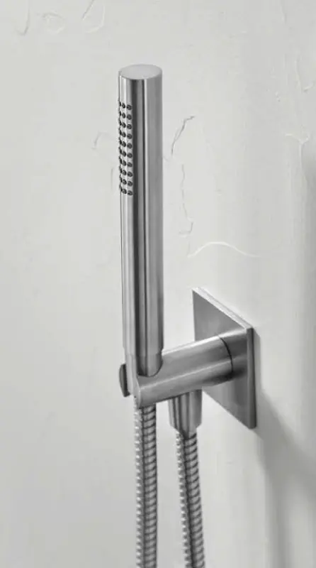 SB 316 Conjunto de ducha de mão quadrada com mangueira e gancho de parede em aço inoxidável