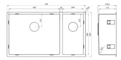 Lorreine 5020SP grande pia de cozinha de aço inoxidável com uma cuba e meia 5020cm montagem plana, montagem inferior e montagem superior 1208953620