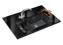Franke Sirius 2 S2D 610.50 pia de plástico preta 56x53cm de superfície com furo para torneira 114.0271.940