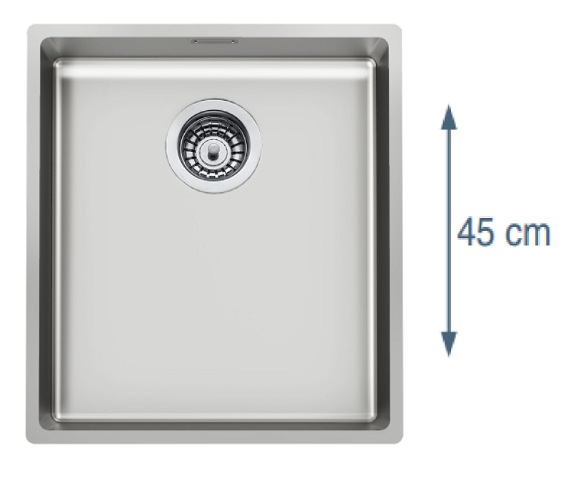 Foster L45 Especial Pia de Aço Inoxidável de 45 cm de Comprimento para Embutir 40 x 45 cm 1208953742