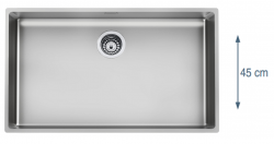 Foster L45 Especial Pia Grande de Aço Inoxidável de 45 cm de Comprimento 80 x 45 cm de Embutir 1208953743