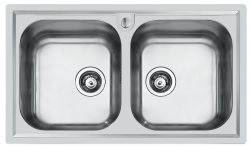 Foster Marine Aço Inoxidável 316 Pia Dupla 86x50 cm Sobrepor 1208953745