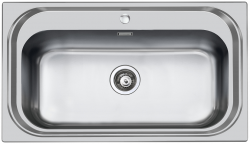 Foster 900 Grande Pia de Aço Inoxidável 86,5 x 50,5 cm com Furo para Torneira Montagem 1208953748