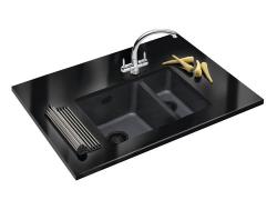 Franke Black pia de cozinha em material sintético preto 50x41cm instalação por baixo 1208953777