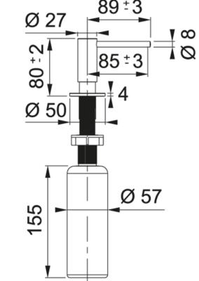 Franke Atlas Dispensador de Sabão Embutido pvd gun metal 112.0717.103
