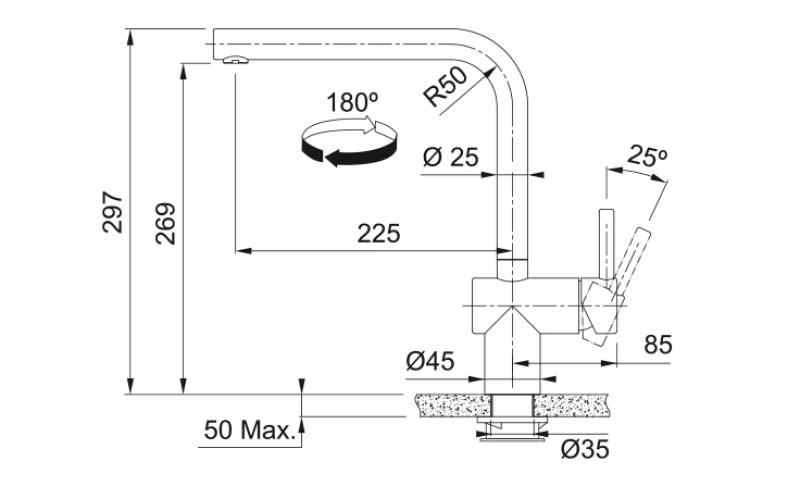 Franke torneira de cozinha com sensor preto escovado Atlas Neo bica giratória 115.0625.525