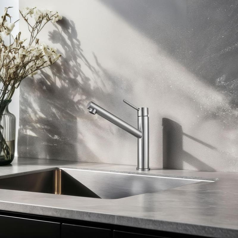 Franke Orbit maciço de aço inoxidável torneira alta para cozinha com bica giratória inox 115.0600.928