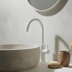 Torneira de lavatório Waterrevolution Flow, modelo alto, branco mate T1121FUBR