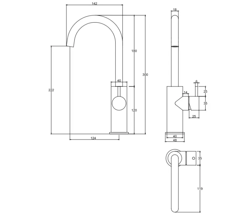 Waterevolution Flow high model washbasin faucet in matte white T1121FUBR