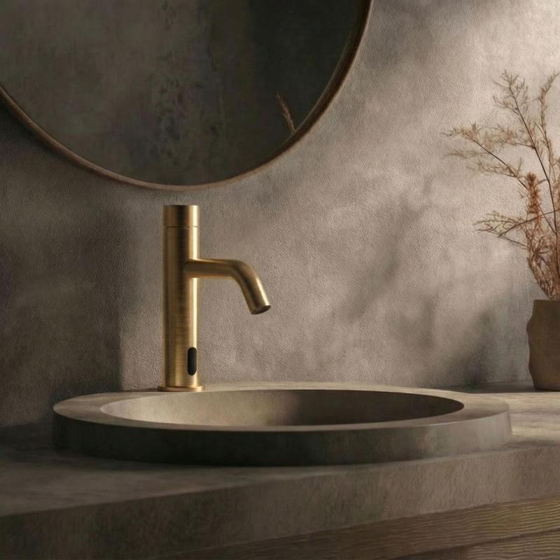 Waterevolution Flow electronic infrared bathroom faucet, battery-operated, brushed brass T110ELE