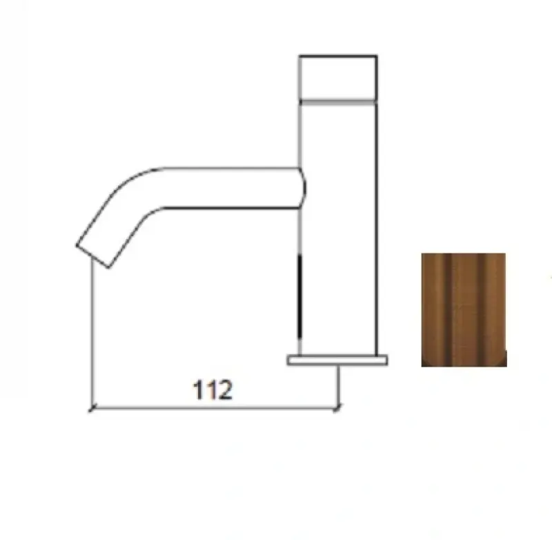 Torneira eletrónica para lavatório Waterevolution Flow infravermelho a 230 volts PVD cobre T110EECPE