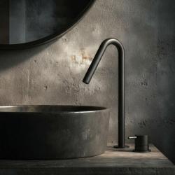 Waterevolution Flow torneira de lavatório de 2 furos preta com bica alta de 120 mm T1122VPR