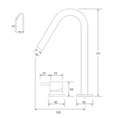 Waterevolution Flow misturadora de lavatório com 2 orifícios, branca, com bica alta de 120 mm, modelo T1122VBR