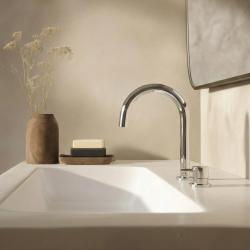 Waterevolution Flow misturadora de lavatório de 2 furos cromada com bica baixa em U 113mm T1121U01