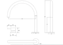 Waterevolution Flow 2-gats wastafelkraan geborsteld messing T1121ULE
