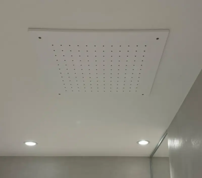 SB Rubinetterie matte white corian solid surface built-in square rain shower ceiling showerhead 50cm 1208954084