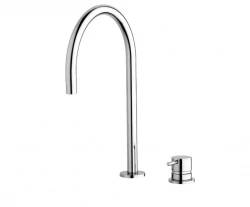 Waterevolution Flow torneira de lavatório de 2 furos cromada com bico baixo U 200mm T1122U01