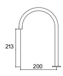 Waterevolution Flow torneira de lavatório de 2 furos cromada com bico baixo U 200mm T1122U01