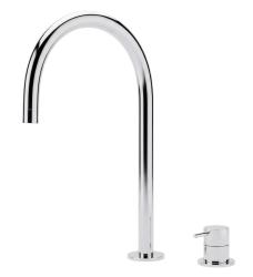 Waterevolution Flow torneira de lavatório de 2 furos cromada com bico baixo U 200mm T1122U01