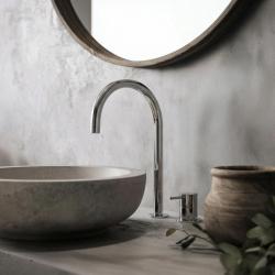 Waterevolution Flow torneira de lavatório de 2 furos cromada com bico baixo U 200mm T1122U01