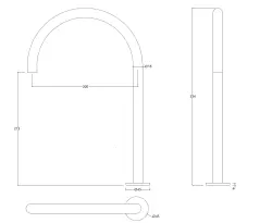 Waterevolution Flow 2-gats wastafelkraan zwart met hoge U 200 mm uitloop T1122UPR