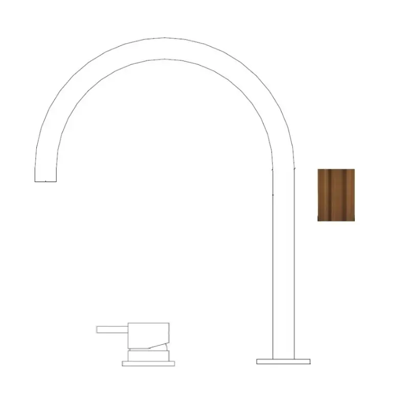 Torneira de lavatório Waterrevolution Flow de 2 furos em cobre escovado PVD com bico alto de 200 mm T1122UCPE