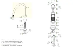 Waterevolution Flow torneira para lavatório de 2 furos PVD Gun Metal com bica alta em U de 200mm T1122UGME