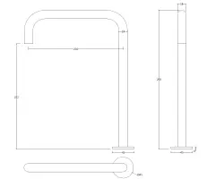 Waterevolution Flow torneira para lavatório de 2 furos com bica alta 222 cromo T122H01
