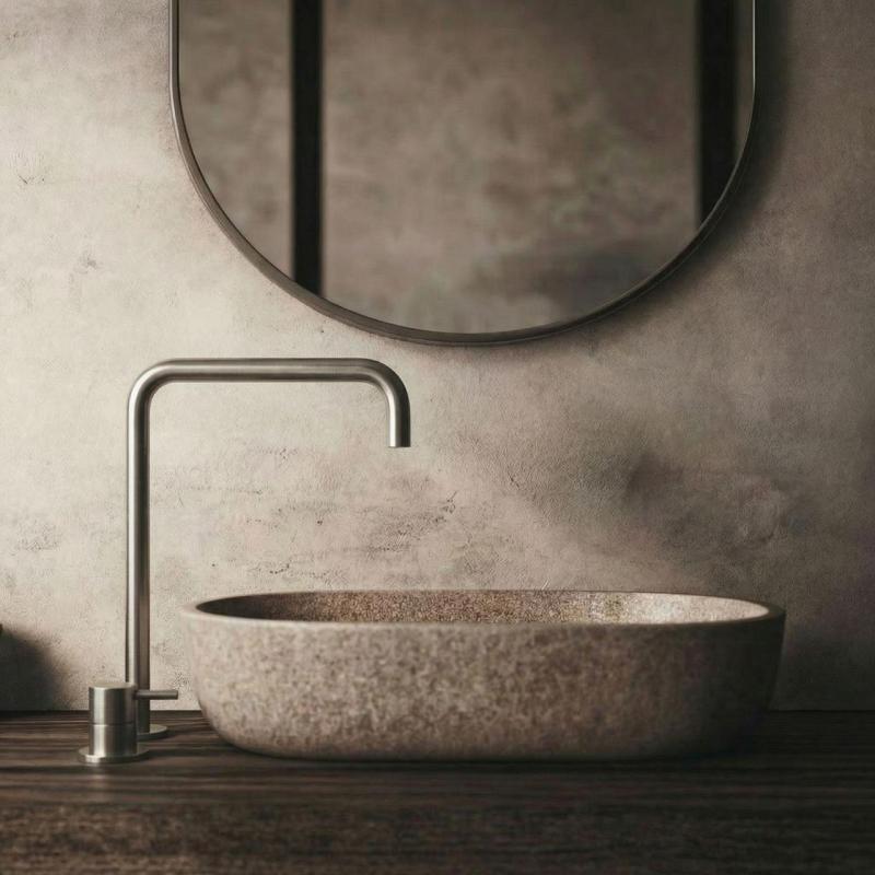 Waterevolution Flow torneira de lavatório de 2 furos com bica alta 222 Inox T122HIE