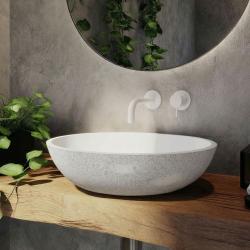 Waterevolution Flow embutida torneira de pia branca bica 10cm T116BBR-10