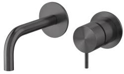 Torneira de lavatório embutida Watervolution Flow PVD Gun Metal com bico de 10 cm T116BME-10