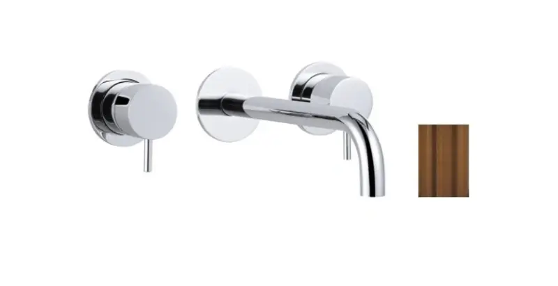 Waterevolution Flow 3-hole Built-in Washbasin Faucet PVD Copper with spout 21 cm T1163FCPE-21