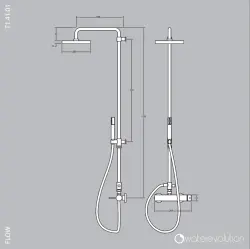 Waterevolution Flow combinação de chuveiro com termostato e ducha de chuva PVD Gun Metal T141TGME