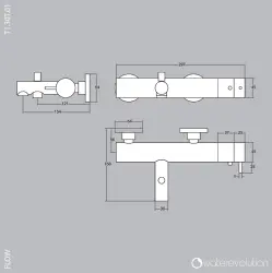 Waterevolution Flow misturador de banheira com conjunto de ducha manual PVD Gun Metal T130GME