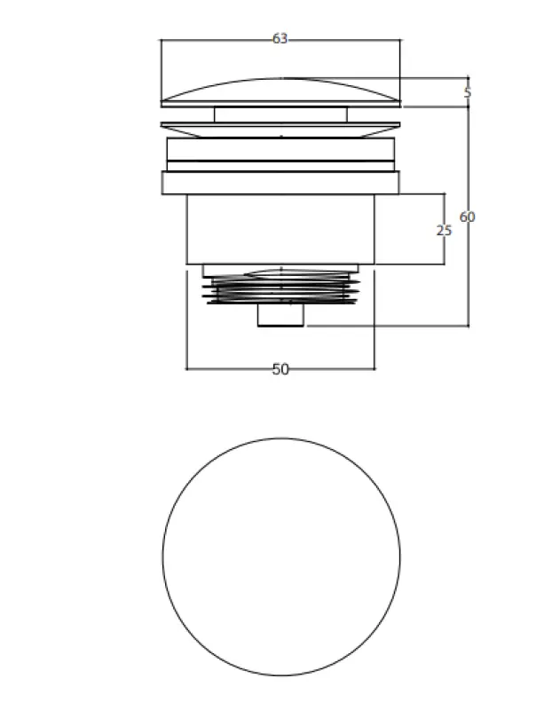 Waterevolution Flow válvula de escoamento 1.1/4 PVD cobre escovado VAL1CPE