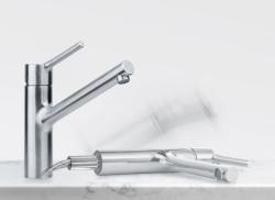 Franke Taros Neo torneira de cozinha de aço inoxidável maciço com bica giratória inox 115.0596.320