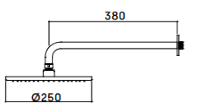 Waterevolution Flow chuveiro de cabeça 250mm com ligação à parede PVD Cobre T164125CPE