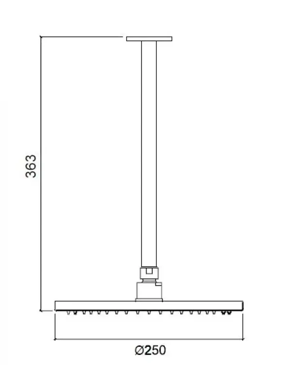 Waterevolution Flow head shower 250mm with ceiling connection chrome T16422501