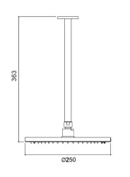 Waterevolution Flow chuveiro de teto 250mm com conexão ao teto branco fosco T164225BR